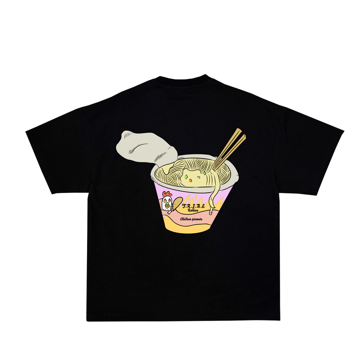 T.R.I.B.E chicken picante ramen tee black