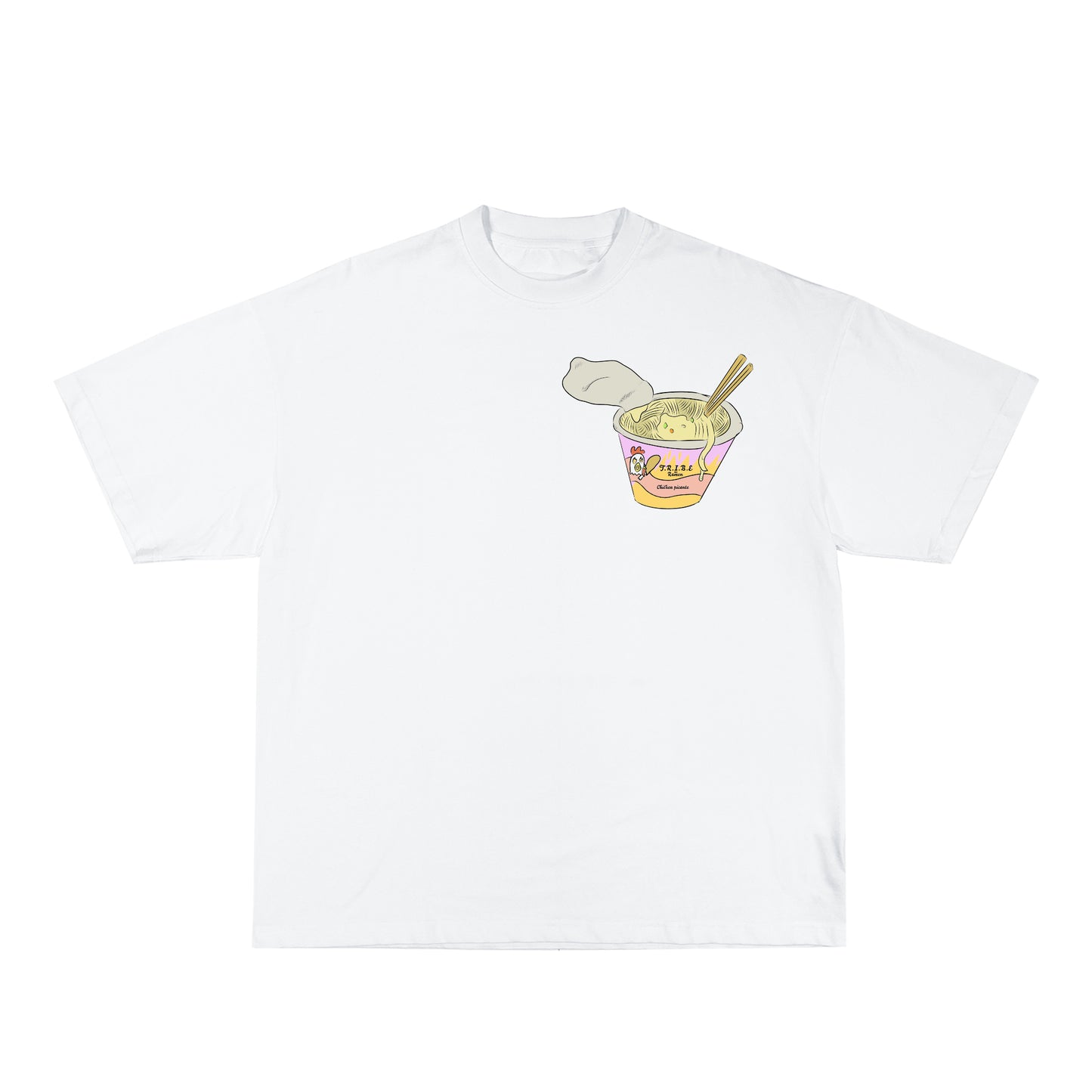 T.R.I.B.E chicken picante ramen tee white