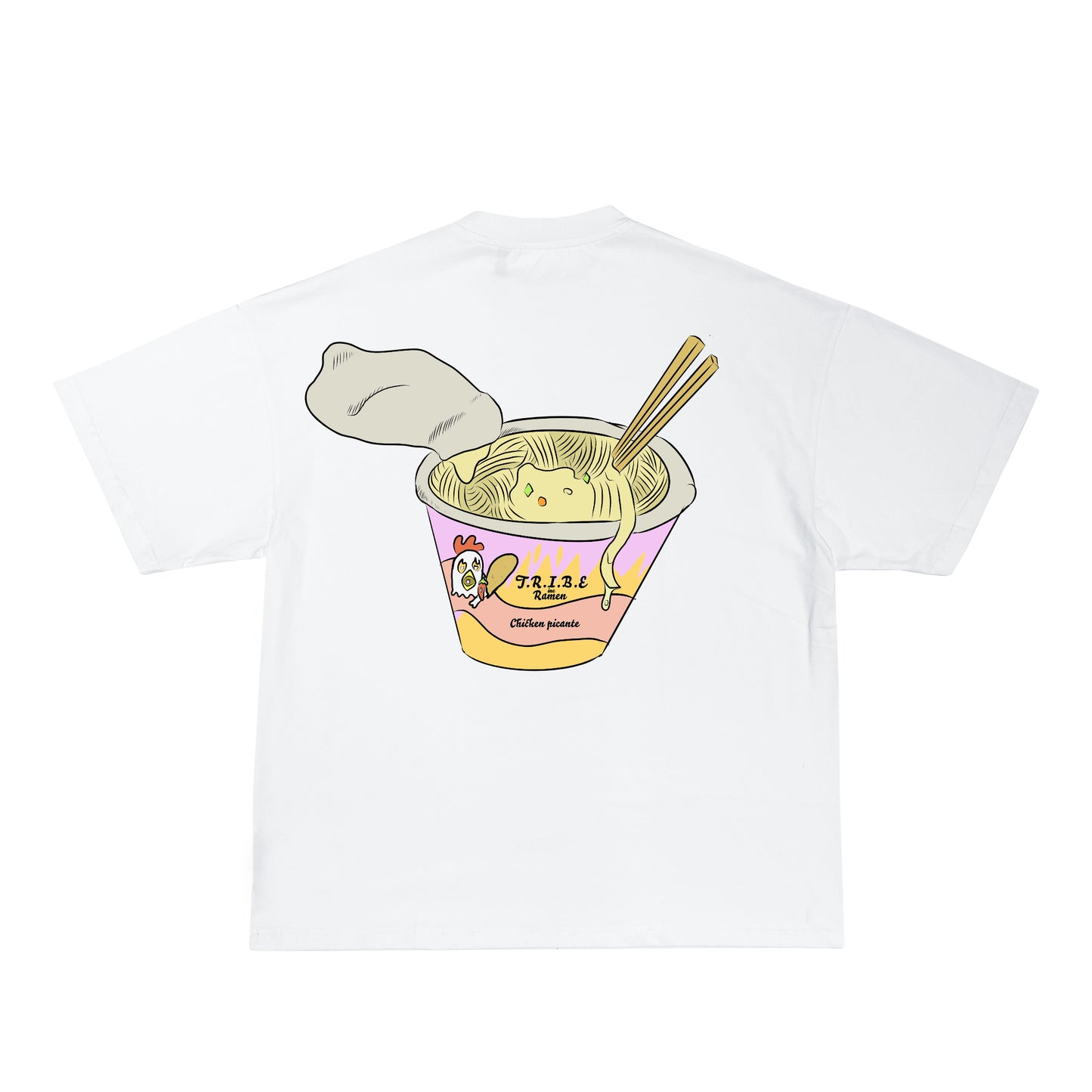 T.R.I.B.E chicken picante ramen tee white